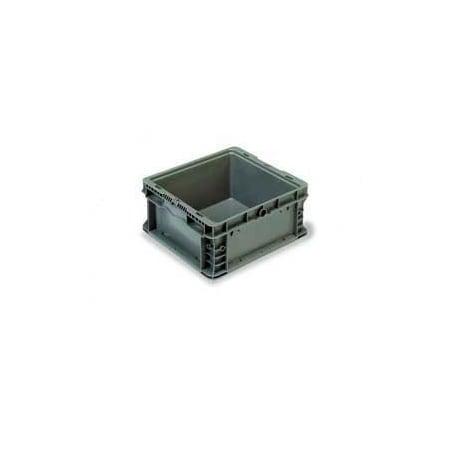 Lewisbins ORBIS Stakpak NXO1215-7 Modular Straight Wall Container, 12"L x 15"W x 7-1/2"H, Gray NXO1215-7-GY